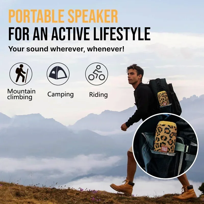 TG117 Portable Bluetooth Speaker Outdoor Wireless Woofer Free Call /FM/TF Card/USB Flash Drive Connect Mobile Phone/Tablet/TV view 2