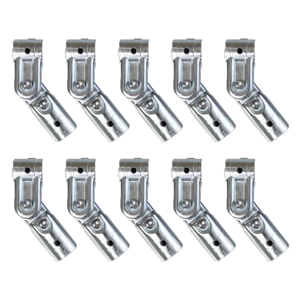 

10pcs Adjustable 90°-270° Tee Pipe Fitting Connectors 2 Way Fence T Clamp Connector For Metal Pipes Guardrails Iron Shelves