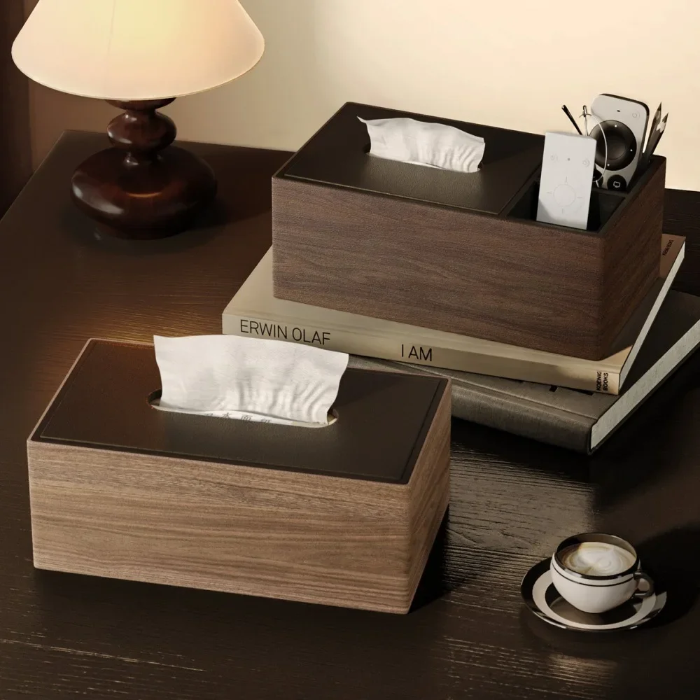 New Chinese-Style Wooden With Lid For Living Room, Bedroom, Bathroom, Offering A Light Luxury High-End Feel, Integrated Tissue