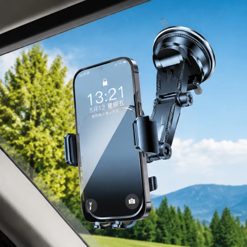 Stable Dual Purpose Car Phone Bracket Dashboard Windshield Mount Universal Hanging Holder For Mobile GPS Navigation