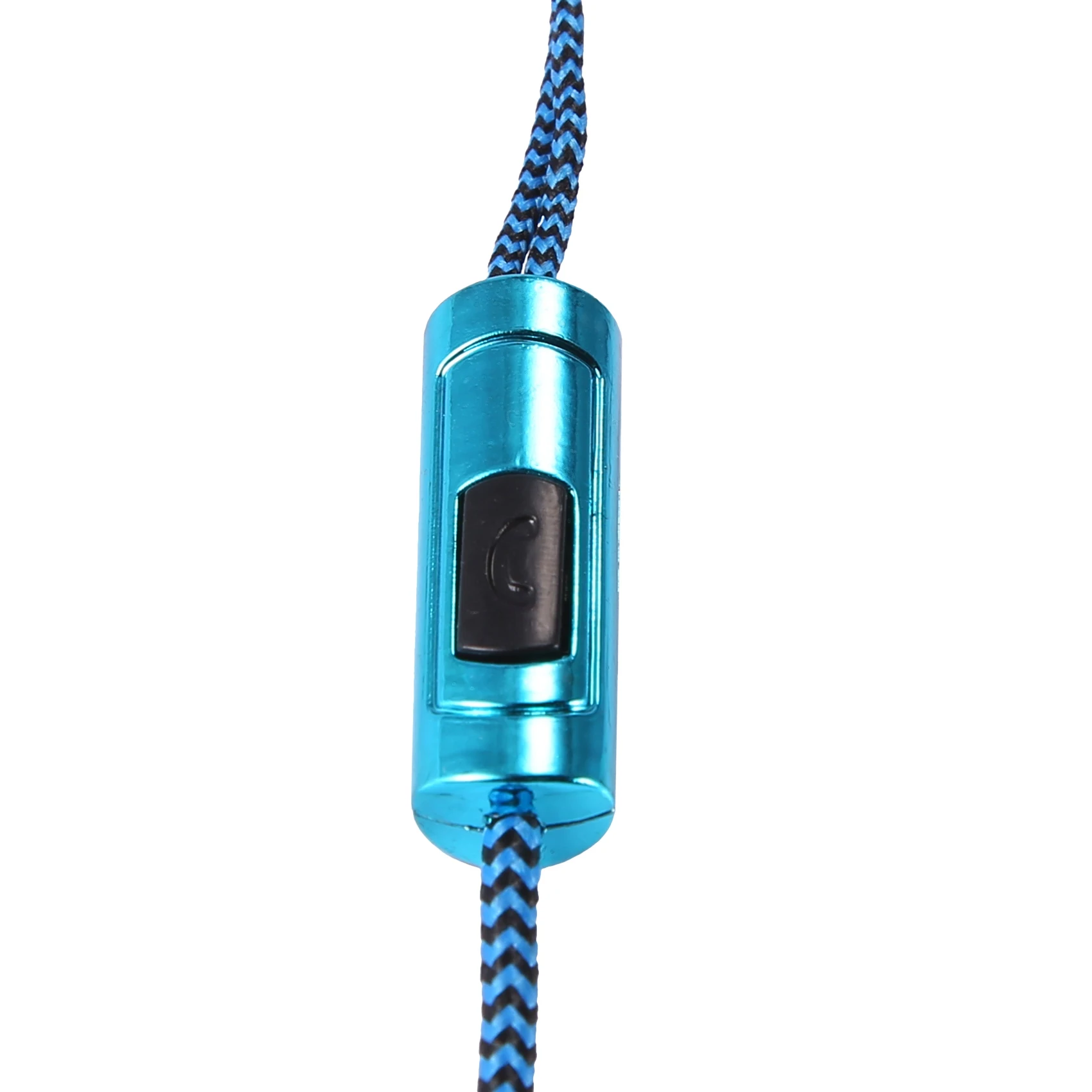 Beliebte H-169 3,5 mm MP3 MP4 Verkabelung Subwoofer geflochtenes Kabel, universelle Musik-Kopfhörer mit Weizendraht-Steuerung (blau)
