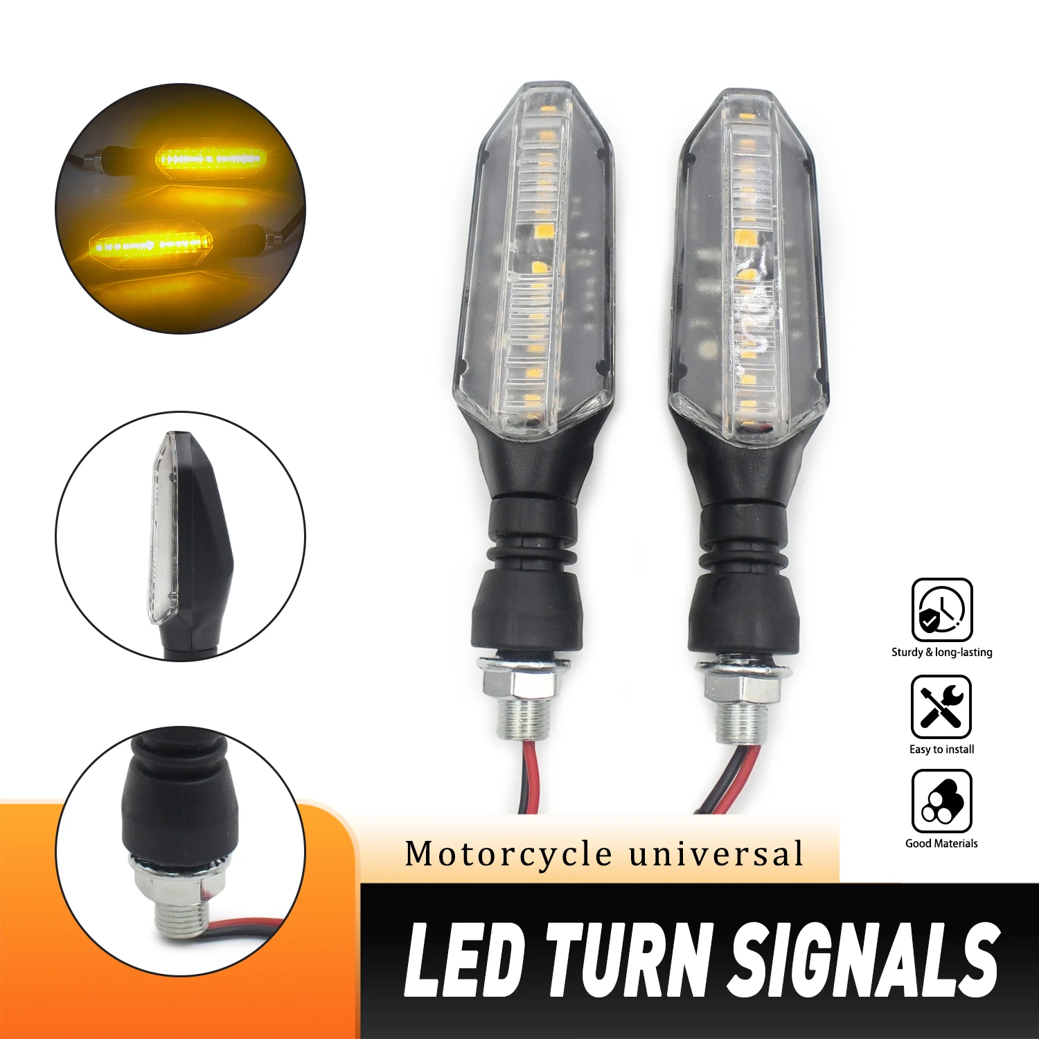 Accessories Moto LED Turn Signal Yellow Flowing Flashing Turn Signal Indicator Moto Blinker For Honda For Yamaha For Honda