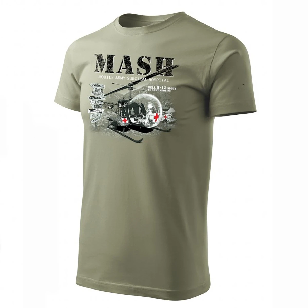 H-13 Sioux US Army MASH Helicopter T-Shirt 100% Cotton O-Neck Short Sleeve Summer Casual Mens T-shirt Streetwear
