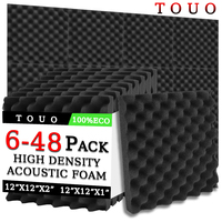 TOUO Egg Trough Wall Soundproof Foam 6 12 24 48 Pcs High Density Sound Absorbing Material Acoustic Foam Ceiling Noise Insulation