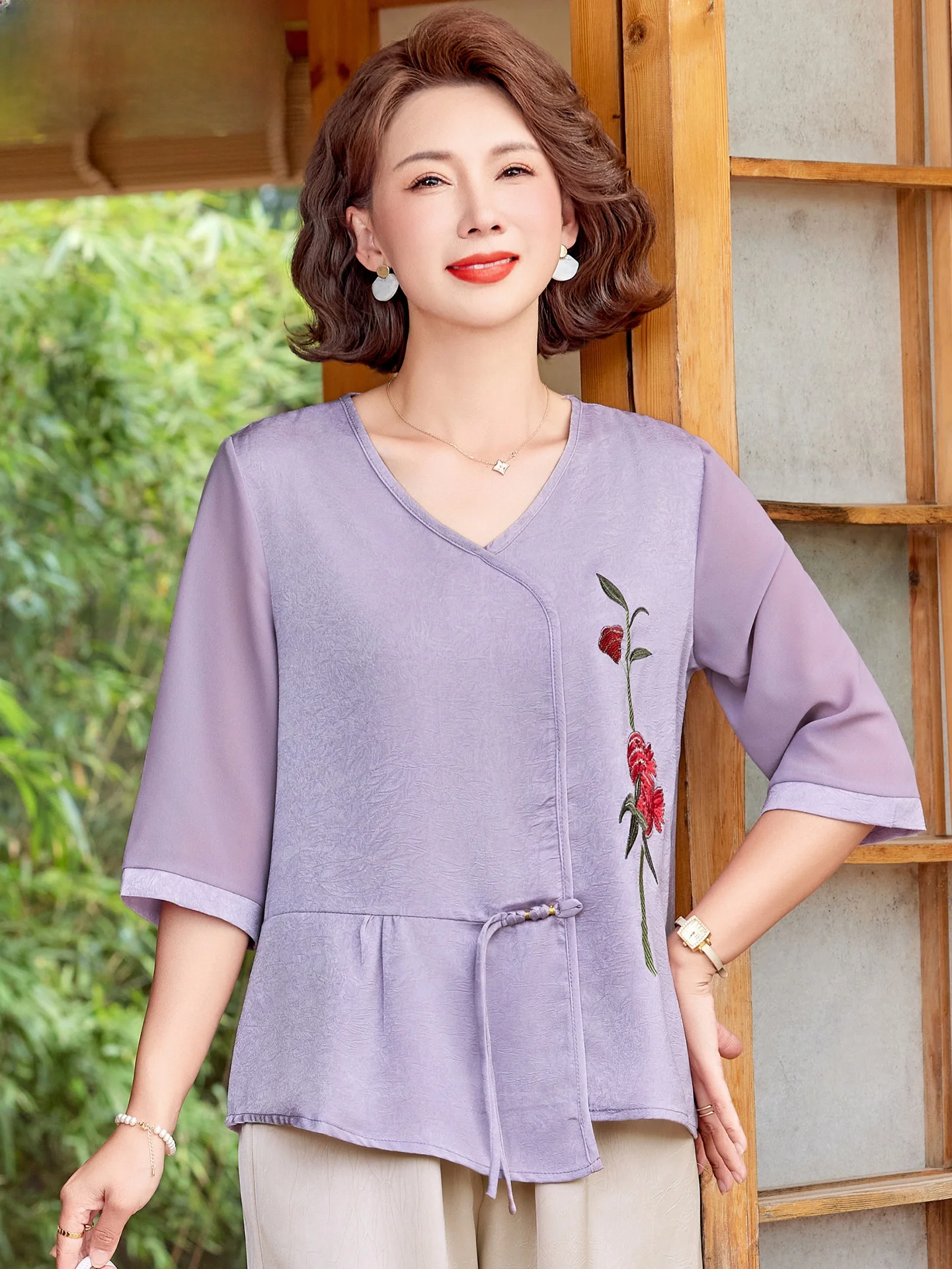 

New Chinese Sle Spring Faion Set for Mommy irts And Tops in Chiffon Trendy 2026 New Model for Middle-Aged And ly W...