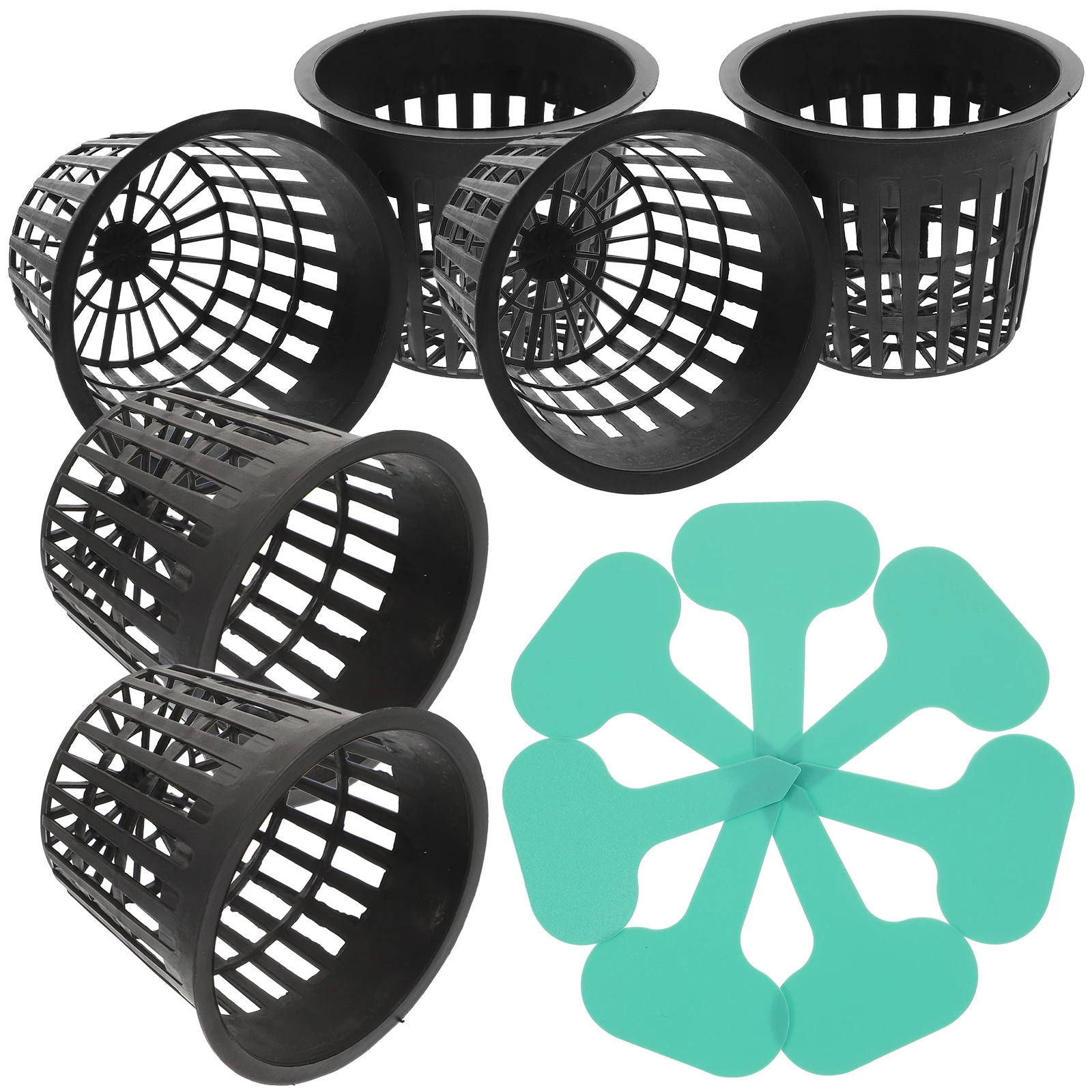 

Round Planting Basket Labels Pots for Plants Garden PP PVC Small Plastic Planter Nursery Containers Lightweight Drainage Holes
