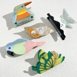 Creative Funny Acetate Hair Clip Claw For Women New Design Bird Conch Parrot Butterfly Non-slip Headress Hair Accessories Tool