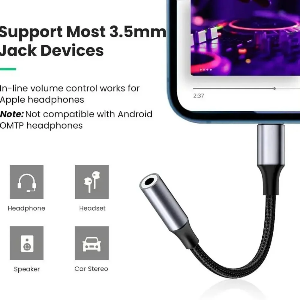 3.5mm Jack Audio Cable Type C to Aux Adapter For Samsung Huawei Xiaomi OnePlus Earphone USB C Female Headphone Jack Converter