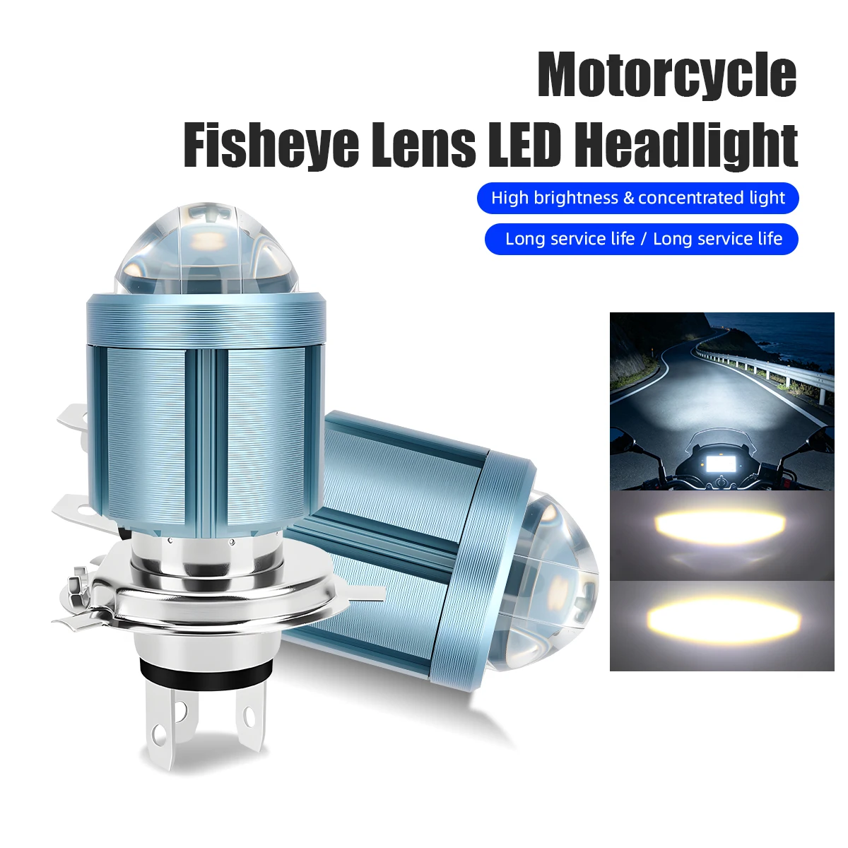 Yellow Food Snacks - 1pc H4 LED Motorcycle Headlight Bulbs