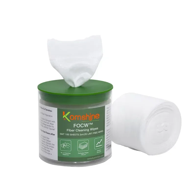 Komshine FTTH Cleaning PaperFiber Cleaning Wipes FOCW Cleaning Tool for FC SC ST LC MU Connectors