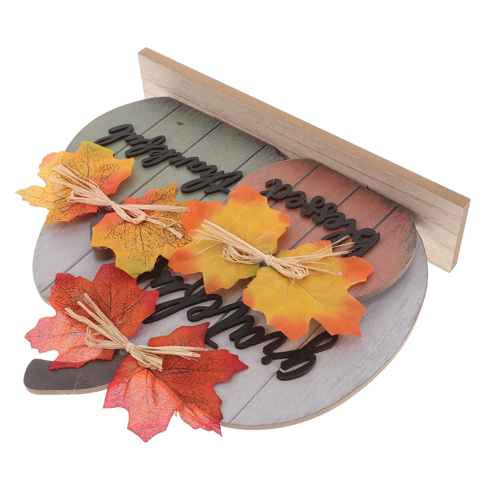 Thanksgiving Wooden Pumpkin Decor Fall Table Decor Rustic Farmhouse Style Autumn Harvest Living Room Office Indoor Table Top