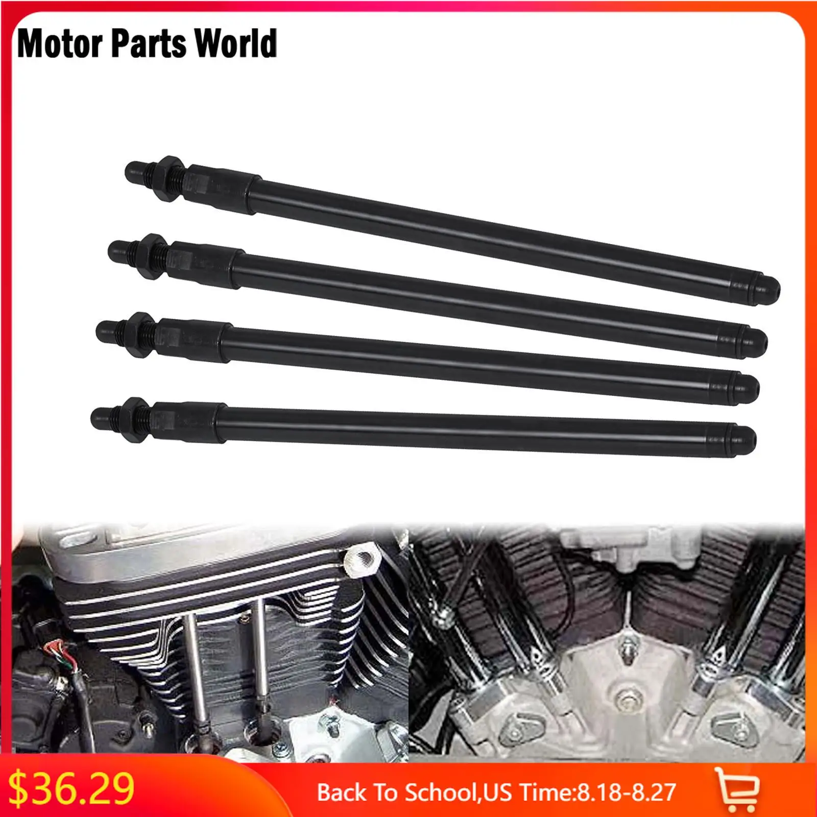 

Motorcycle 4pcs Adjustable Pushrods Black For Harley Touring Street Glide FLHX FLHT Dyna Street Bob Fat Bob FXDF Softail FLST