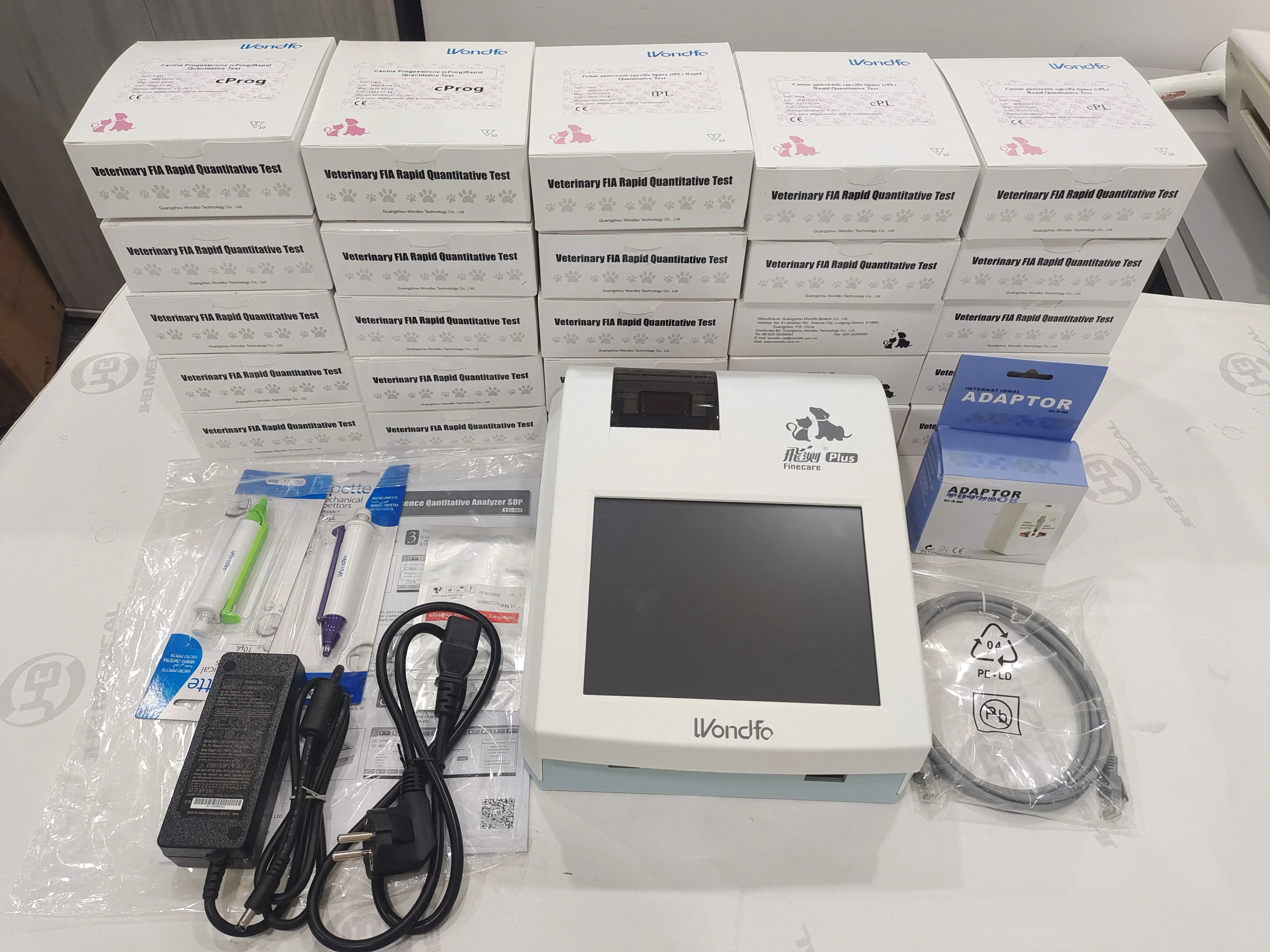 Wondfo Finecare محلل كمي مناعة بيطرية YG-101 PLUS VET FIA جهاز اختبار الكلاب Prog