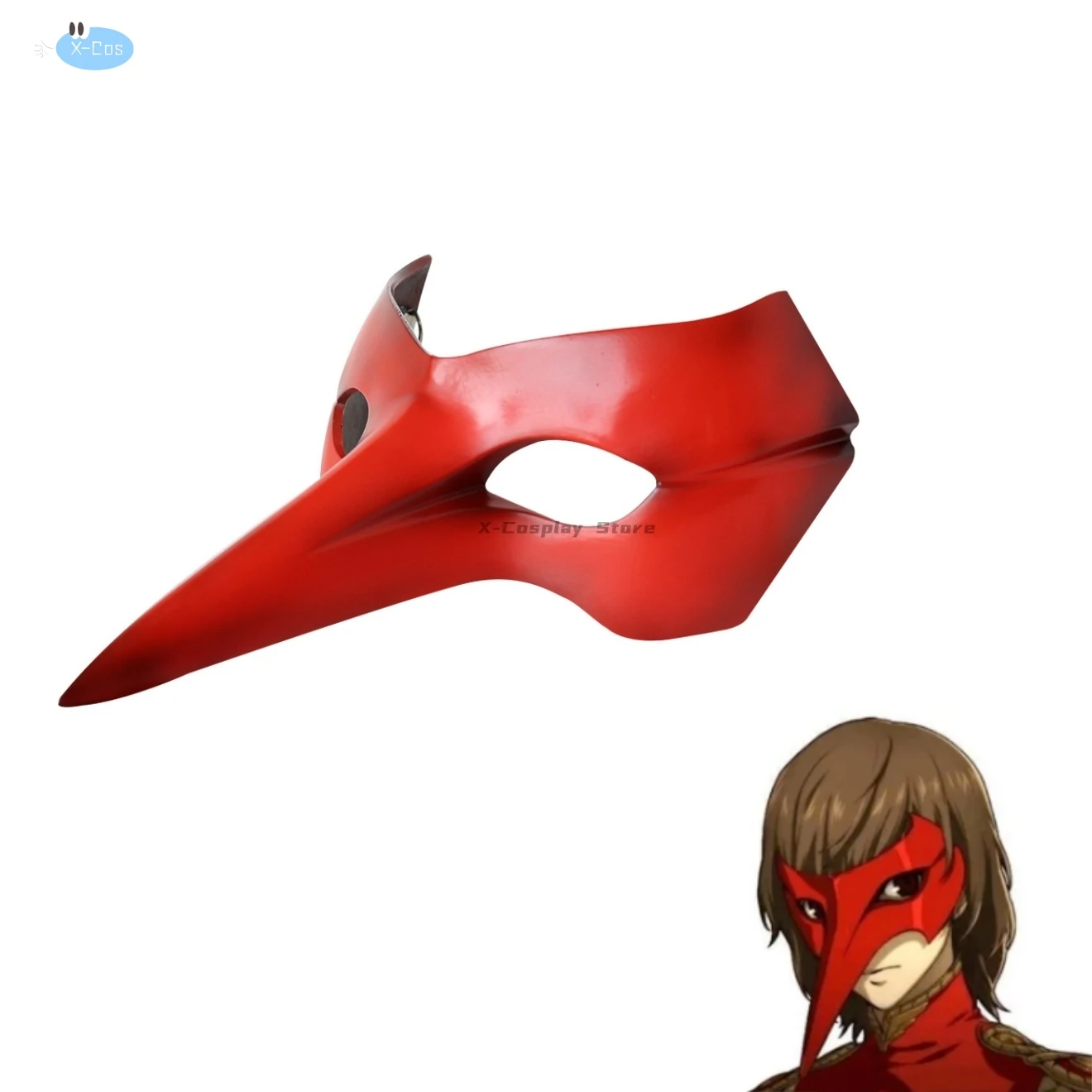 Goro Akechi Mask Cosplay Anime Role Persona 5 Crow Half Face Helmet Resin Headwear Halloween Masquerade Party Costume Prop