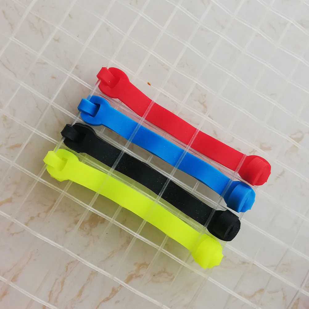 

5Pcs Tennis Racket Dampener Silicone Vibration Absorber Long Buckle Stable Shock Reduction Perfect Tennis Racket Accessory