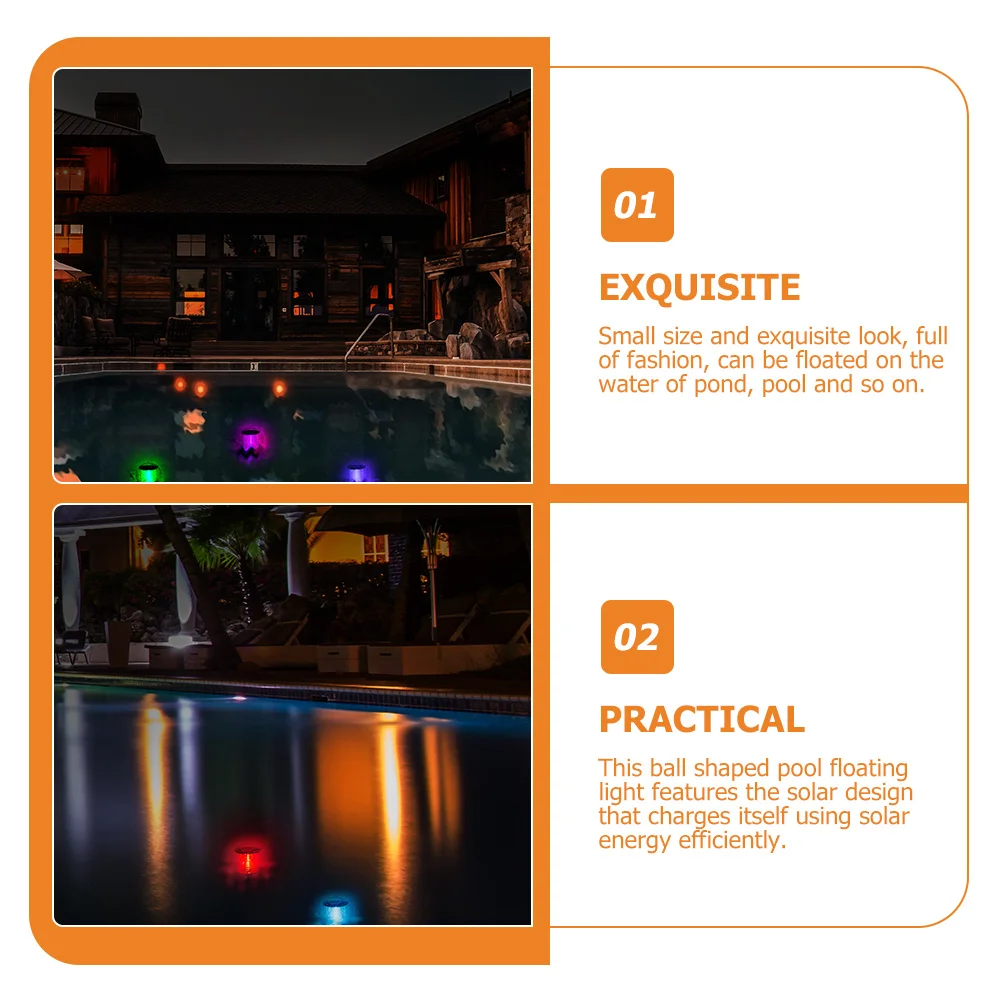 

Solar Powered Floating Pool Light Ball Shape Waterproof LED Lamp for Swimming Pool Garden Yard Pond Party Wedding Festival