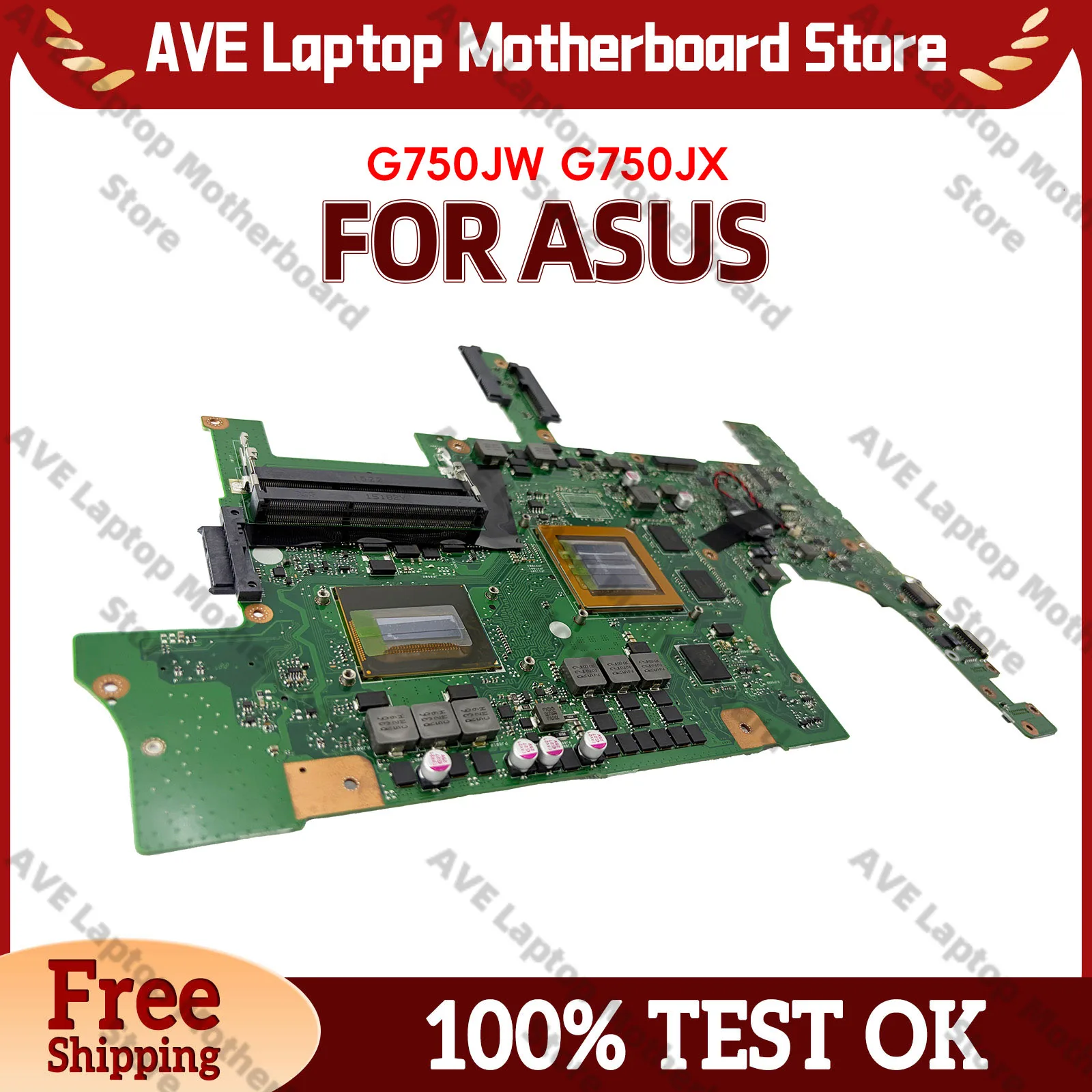 

G751JL G751JT Laptop Motherboard For ASUS ROG G751JL G751JY G751J Notebook Mainboard With i3 i5 i7 CPU 100% tests OK fast ship
