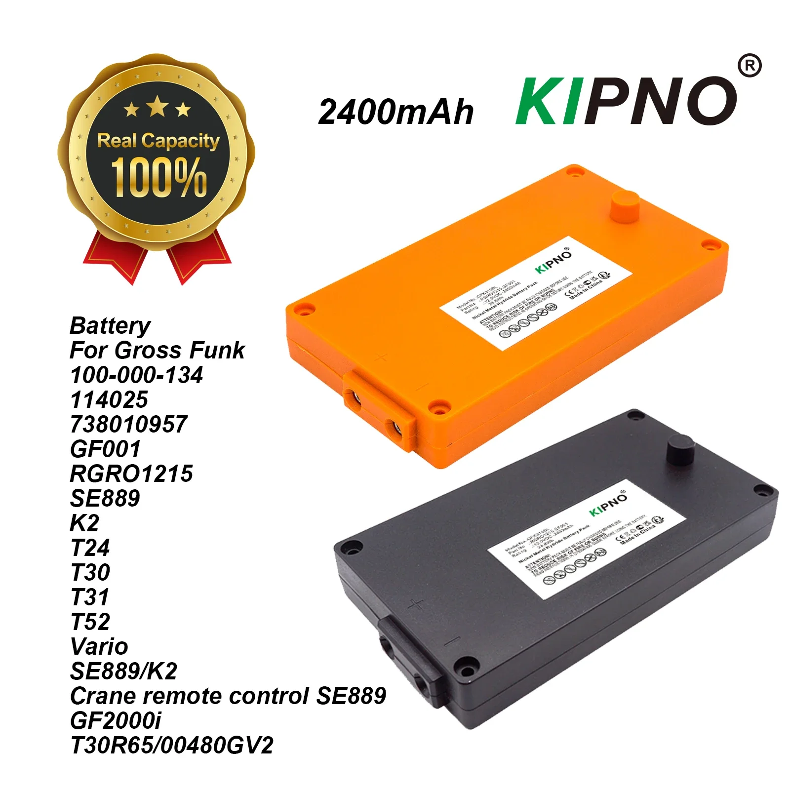 

Battery RGRO1215, GF001, 738010957, 114025, 100-000-134 for Gross Funk SE889,K2,T24,T30,T31,T52,Vario,GF2000i,T30R65/00480GV2