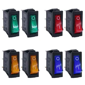 Illuminated Mini Boat Rocker Toggle switch, on and off switch, DIY domestic snap, SPST 3 Pin, 2 positions, AC 250V, 15a, 125V, 20a, 8pcs Main Main Sales Settlement Switch - №1