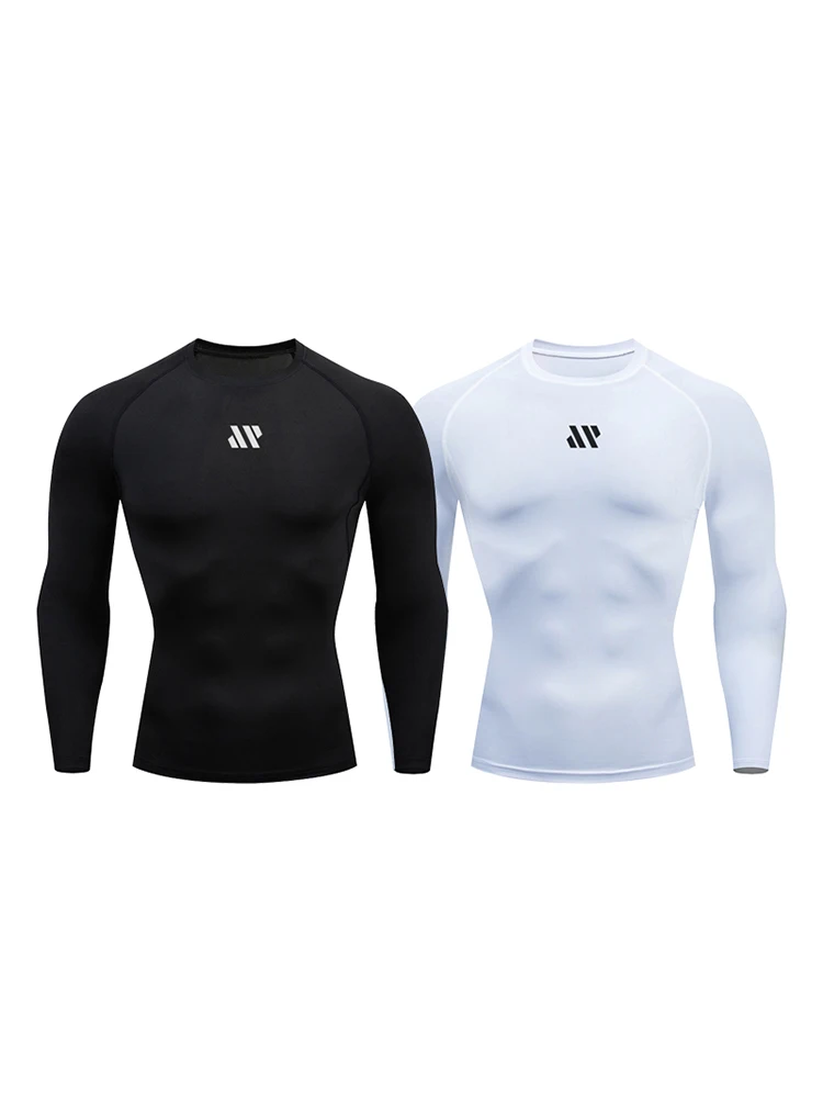 Gym Men Running Compression T-shirt Long Sleeves Sport Tees Fitness Sweatshirt Male Jogging Tracksuit Homme Athletic Shirt Tops