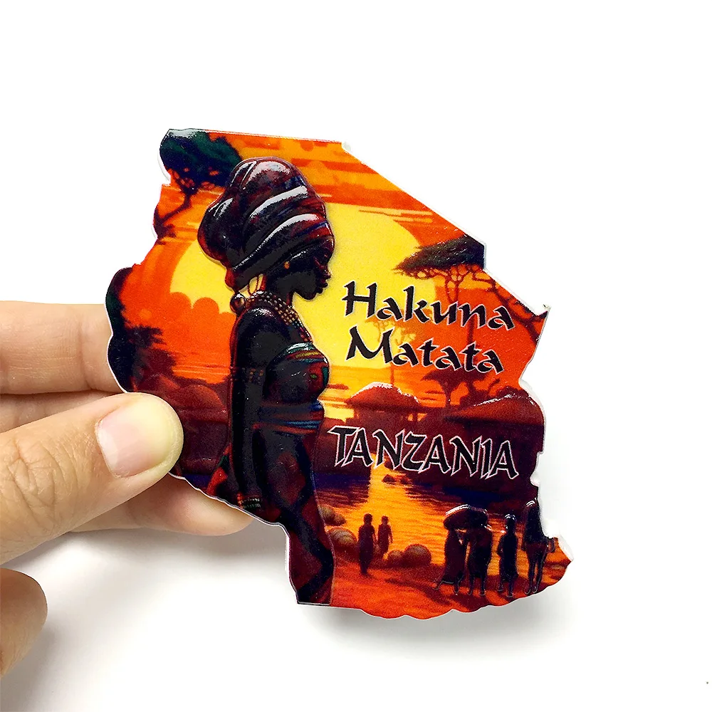 

3D Resin Hakuna Matata Tanzania Fridge Magnet - ‌Decorative Home & Room Decor Fridge Magnets