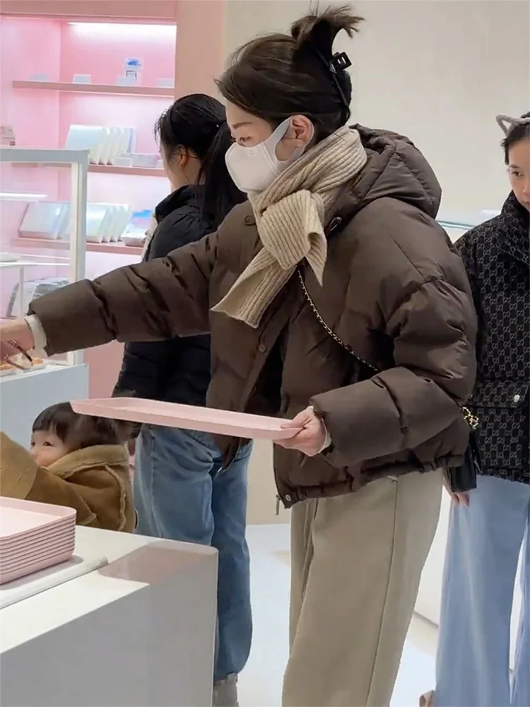 

Женское ort Puffer Jaet 2024, зимнее модное теплое хлопковое пальто с капюшоном, верхняя одежда в стиле ретро для поездок на работу