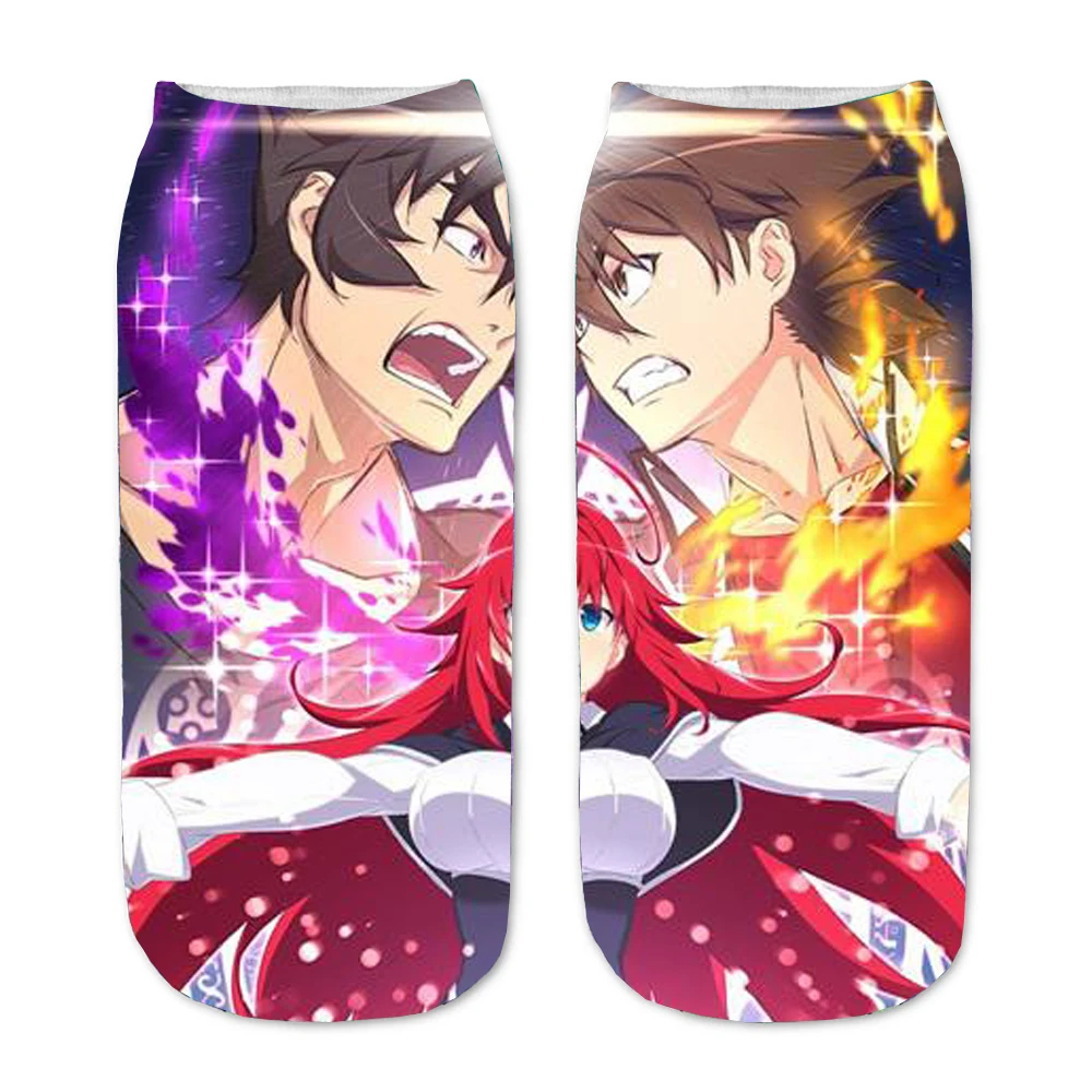 Calcetines tobilleros con estampado 3D de dibujos animados para hombre y mujer, calcetín corto de Anime para adolescentes, ideal para regalo de fiesta, DxD