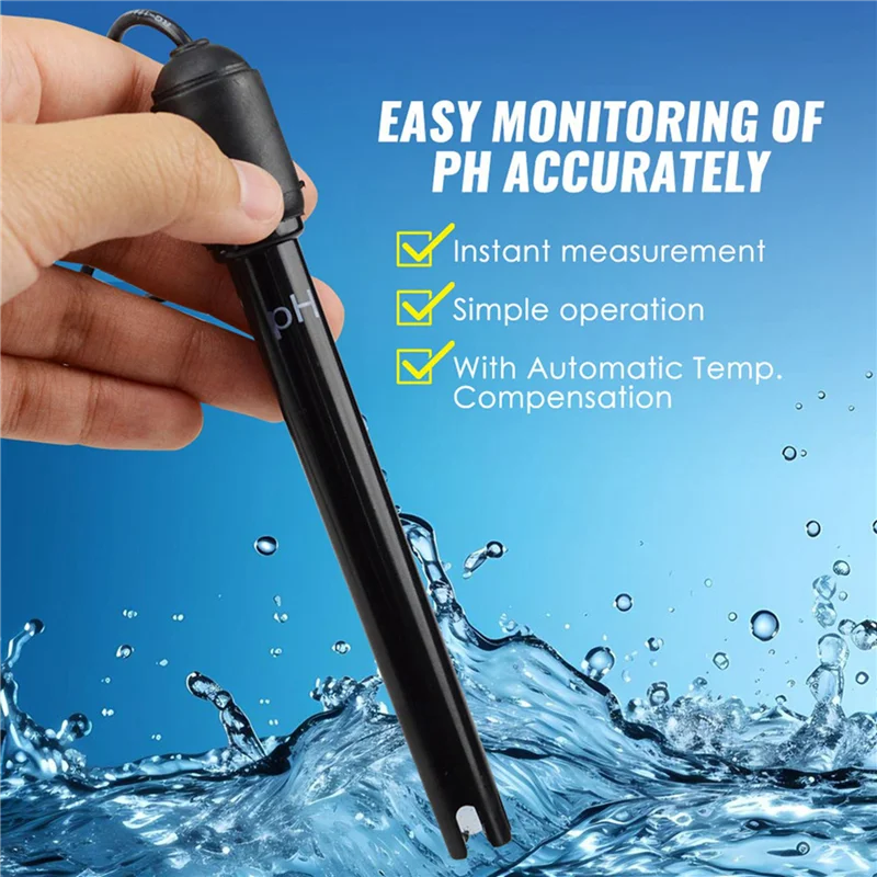 VEHO-3X PH 전극 센서 프로브 수질 분석기 수질 테스터 PH 프로브 수족관 수경 재배 산업 실험용 300Cm