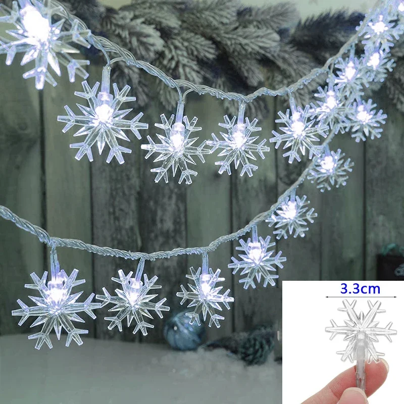 Weihnachtsbeleuchtung Girlande Girlande Fee Lichterkette Kette 5M/10M 220V Schneeflocke Outdoor für Zuhause Hochzeit Party Neujahrsdekoration