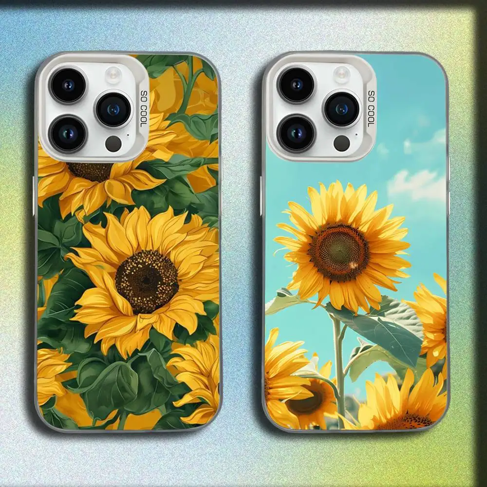 

Sunflower Pattern Phone Case For iPhone 17,16,15,14,13,12,11,Pro,Max,Plus,E,SE4,Air,Mini White IMD Box