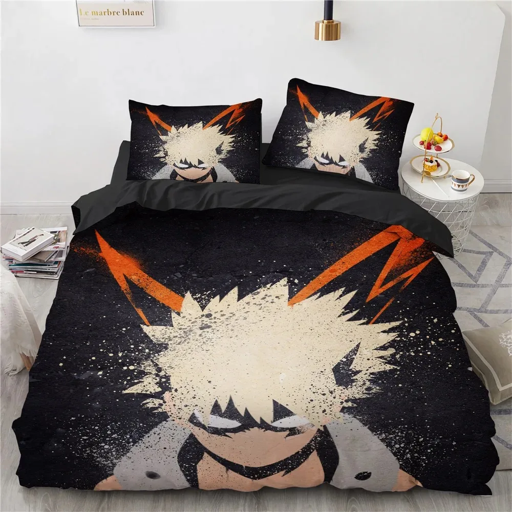 2025 New Anime My Hero Academy Bedding Set Anime Characters Duvet Cover 3D Cartoon Polyester Quilt Cover Queen King Size Boys