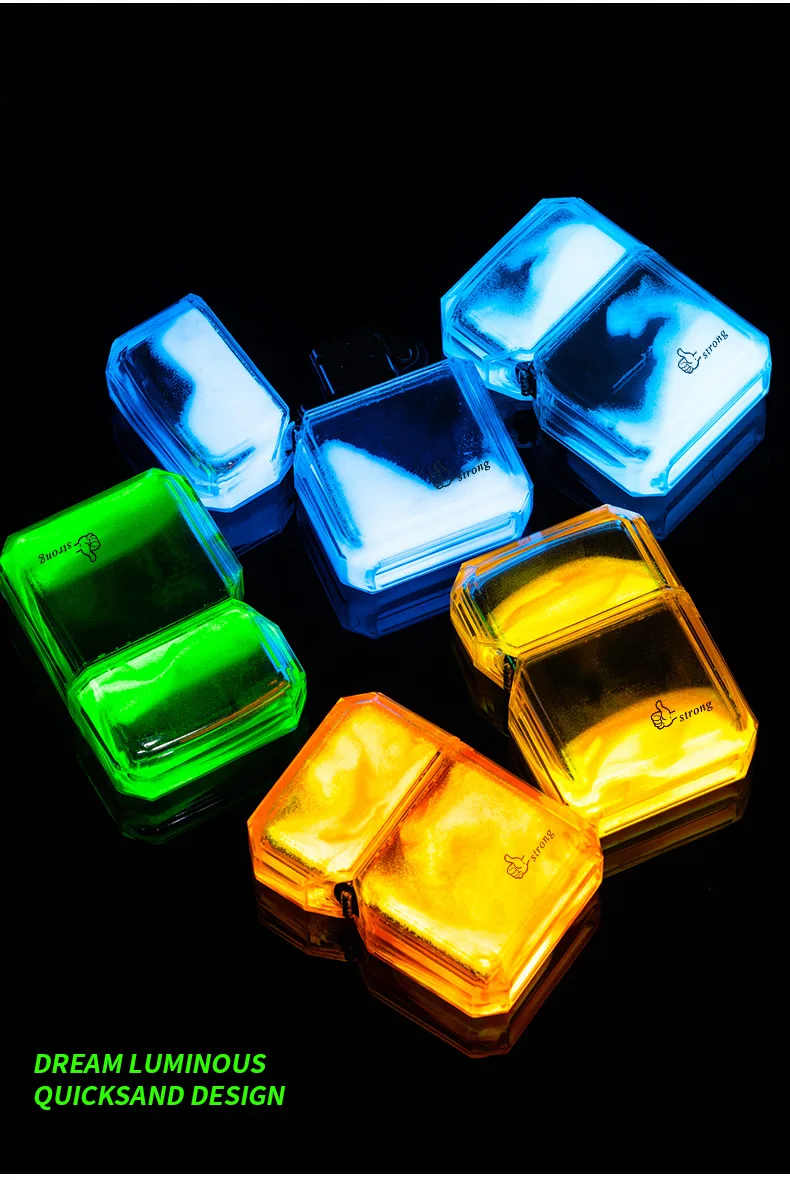 Luminous quicksand fluorescent gas lighter windproof creative transparent shell cigarette accessories give boyfriend trendy gift