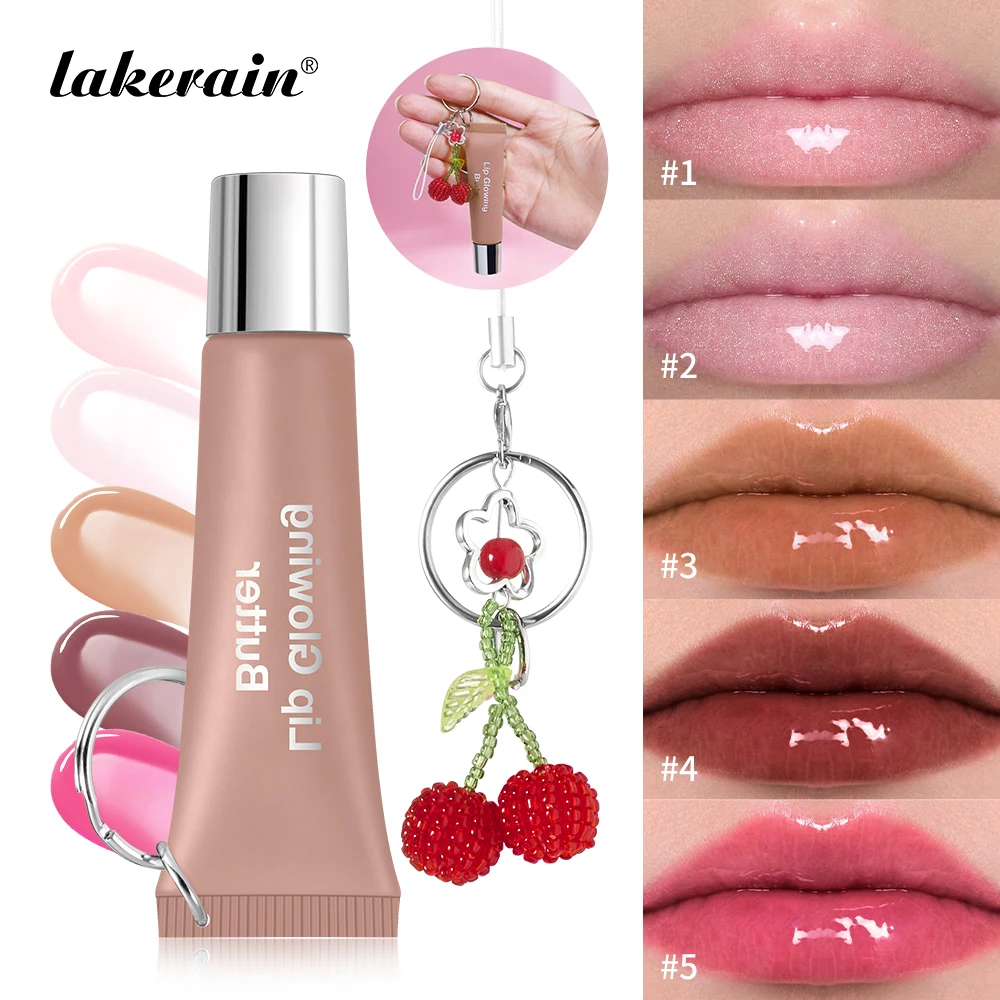 Balsam do ust z efektem rozświetlenia, smak wiśni, z breloczkiem, nawilżający, długotrwały, błyszczący, o konsystencji maszynki do masażu, nieklejący się, powiększający objętość ust, pielęgnacja ust, makijaż.