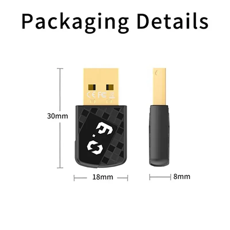 New--USB Bluetooth6.0 Dongle Bluetooth6.0 Receiver Transmitter Adapter For Bluetooth Keyboard Mouse Headphone Speaker