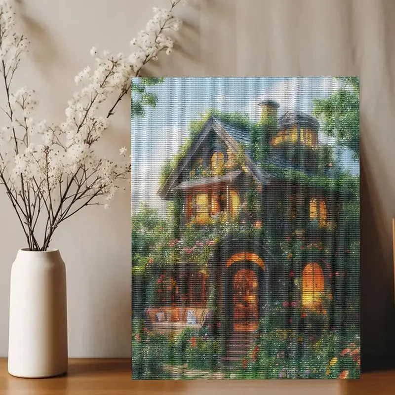 PhotoCustom كامل جولة Diy الماس اللوحة منزل المشهد الفن ديكور المنزل اليدوية هدية الحرفية المشهد عدة #3