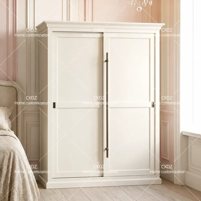 Modern Simple 2 Door Sliding Wardrobe Bedroom Closet Storage Cabinet Nordic Style Economical Furniture for Home Organization