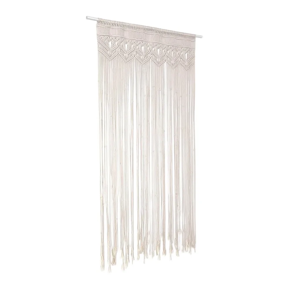 Natural Cotton HanFor Dwoven For Door Curtain for beige 95 cm for x 180 cm Boho For NorFor Dic Style for Home Entryway For