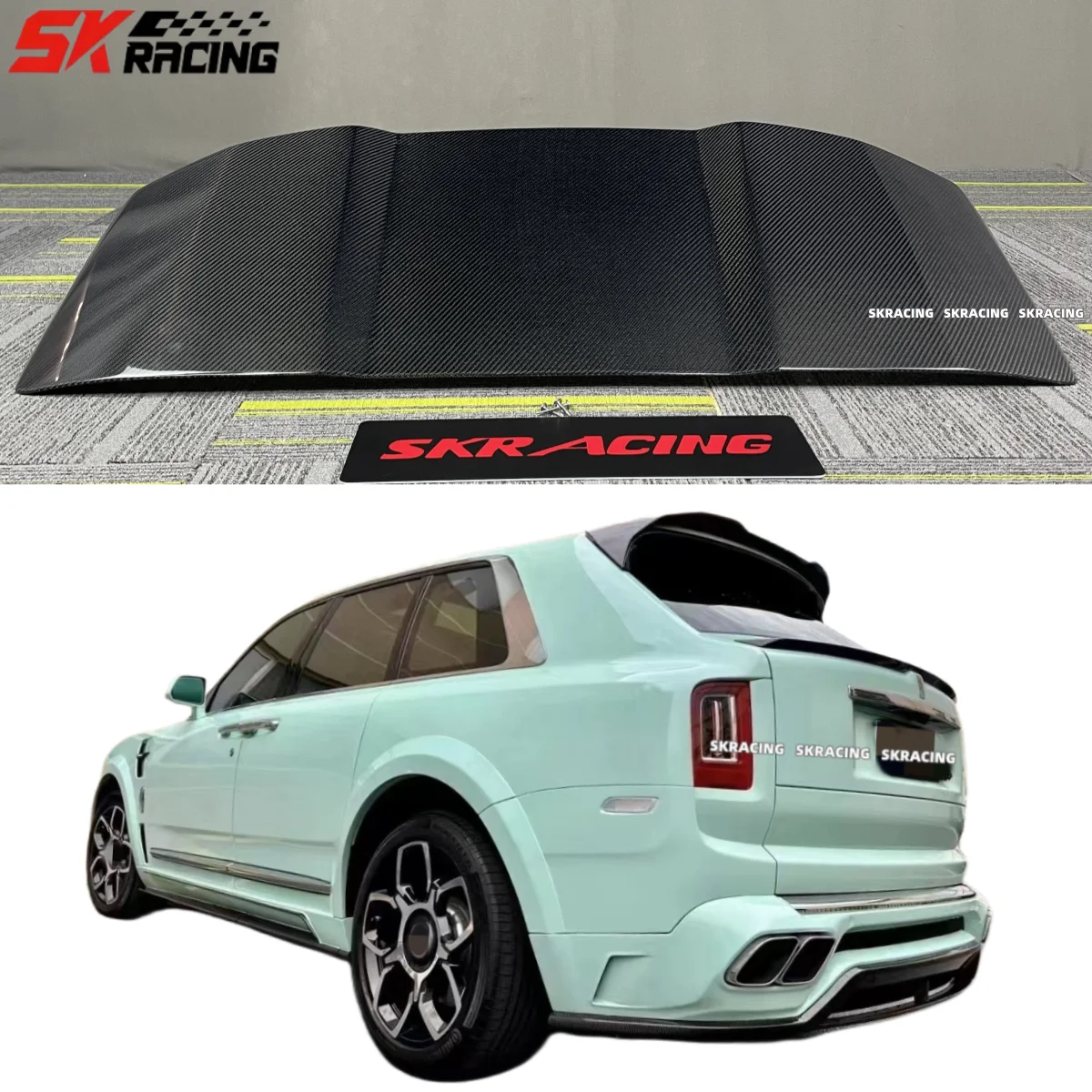 Carbon Fiber Rear Trunk Roof Spoiler Lid Wing Body Kits For Rolls-Royce Cullinan Car Accessories