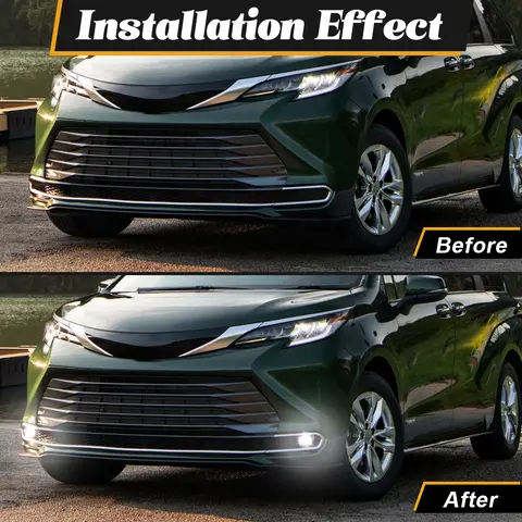 टोयोटा सिएना 2021 2022 2023 2024 के लिए एलईडी फॉग लैंप डेटाइम रनिंग लाइट फ्रंट बम्पर ड्राइविंग हेडलाइट कार एक्सेसरीज 12V 8 best sales टोयोटा सिएना 2024 - №1