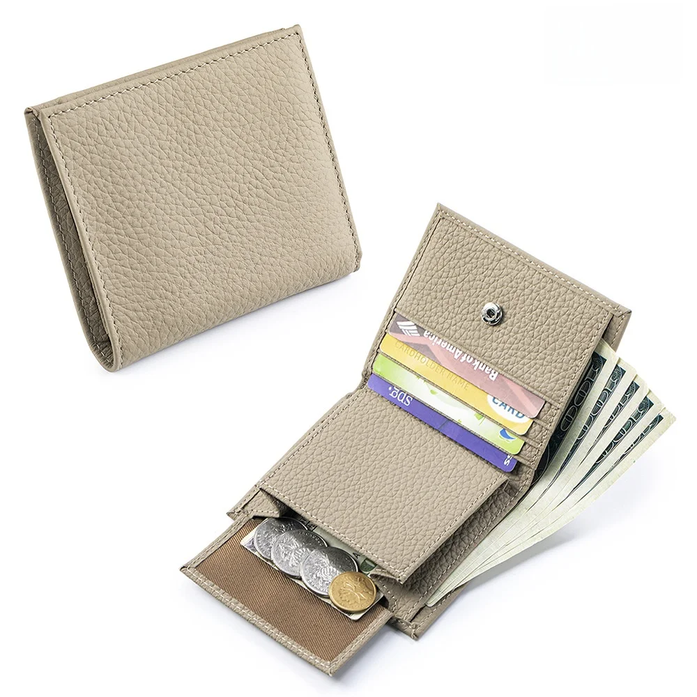 genuine-leather-anti-theft-brush-wallet-ultra-thin-short-style-double-stack-money-clip-top-layer-cowhide-card-holder-coin-purse