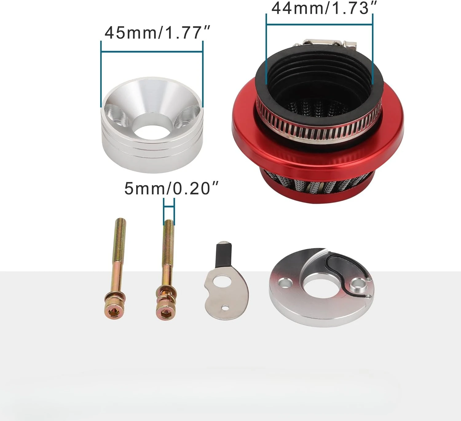 Red Air Filter Stack Choke Kit Replacement for 2 Stroke 23cc 33cc 43cc 47cc 49cc MVS10 Dirt Mini Pocket Bike Kids ATV Go
