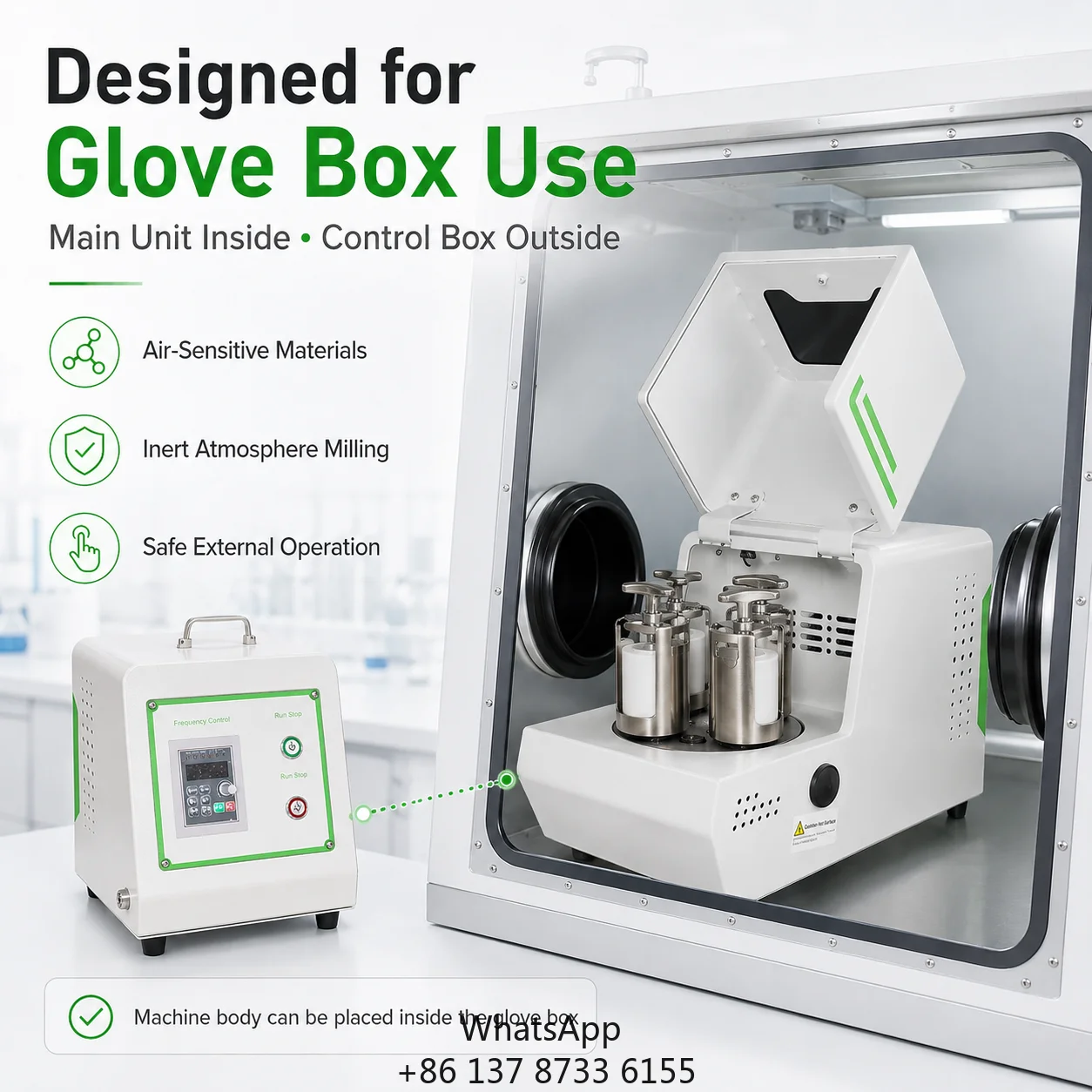 0.066L High-Accuracy Desktop Planetary Ball Mill 4 Grinding Stations Compact Electric Lab Mill Motor Gear For Battery Material