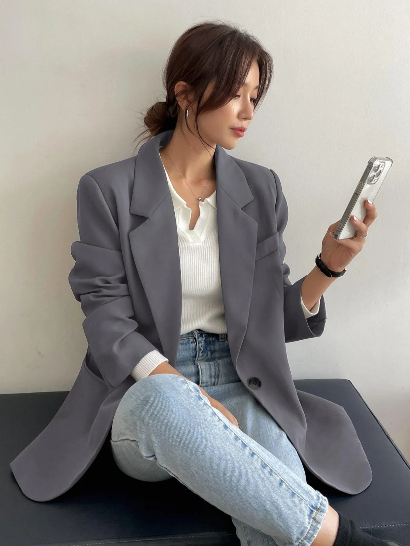 

Женский приталенный тканый пиджак, повседневная весенне-осенняя верхняя одежда, пальто, средней толщины ткани, женская одежда