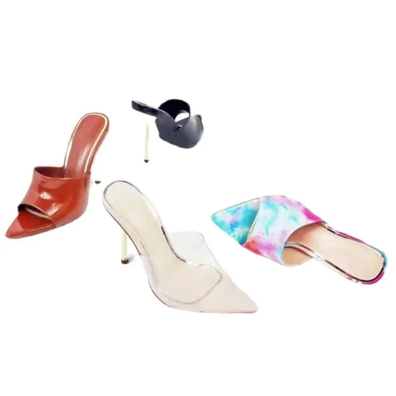 Eilyken Snake Print Riemchen Maultier Frauen dünne High Heels Hausschuhe Sandalen spitzen Peep Toe Slides Party Flip Flops Schuhe Sandalen