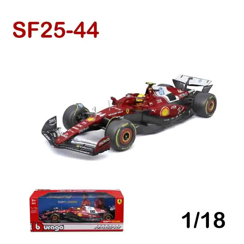 Bburago 1:18 Ferrari 2025 F1 Sf-25 Hamilton #44 Leclerc #16 Alloy Miniature Die-Cast Car Model Customized Toy Gifts view 3