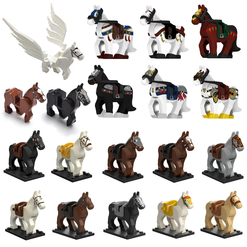 General of the Three Kingdoms War Horse Mount Animal Parts MOC Building Blocks City Kits Bricks Toys Compatible With LEGO