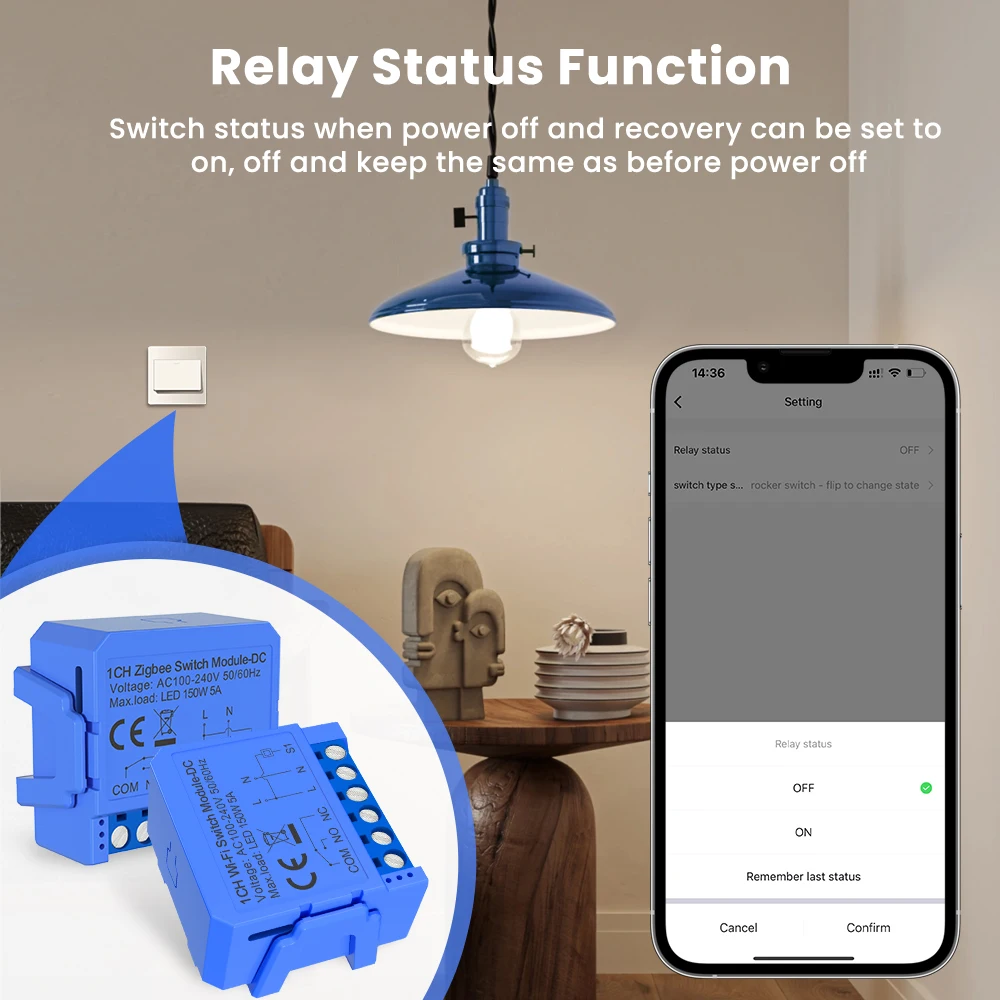 AVATTO-Módulo de interruptor inteligente Tuya WiFi/ZigBee, contacto seco, relé Universal, compatible con Alexa y Google Home, CC 24-32V/CA 100-240V