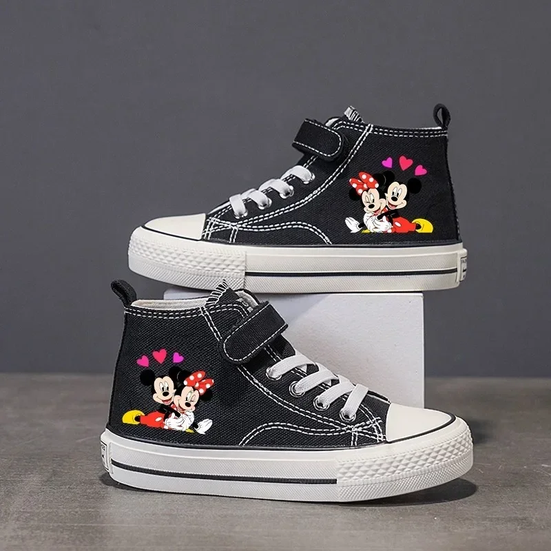 Love Mickey Mouse Clubhouse disney Boys Kids Girl Shoes High-top Low Canvas shoes Casual Cartoon comfort Children Print Shoes 07