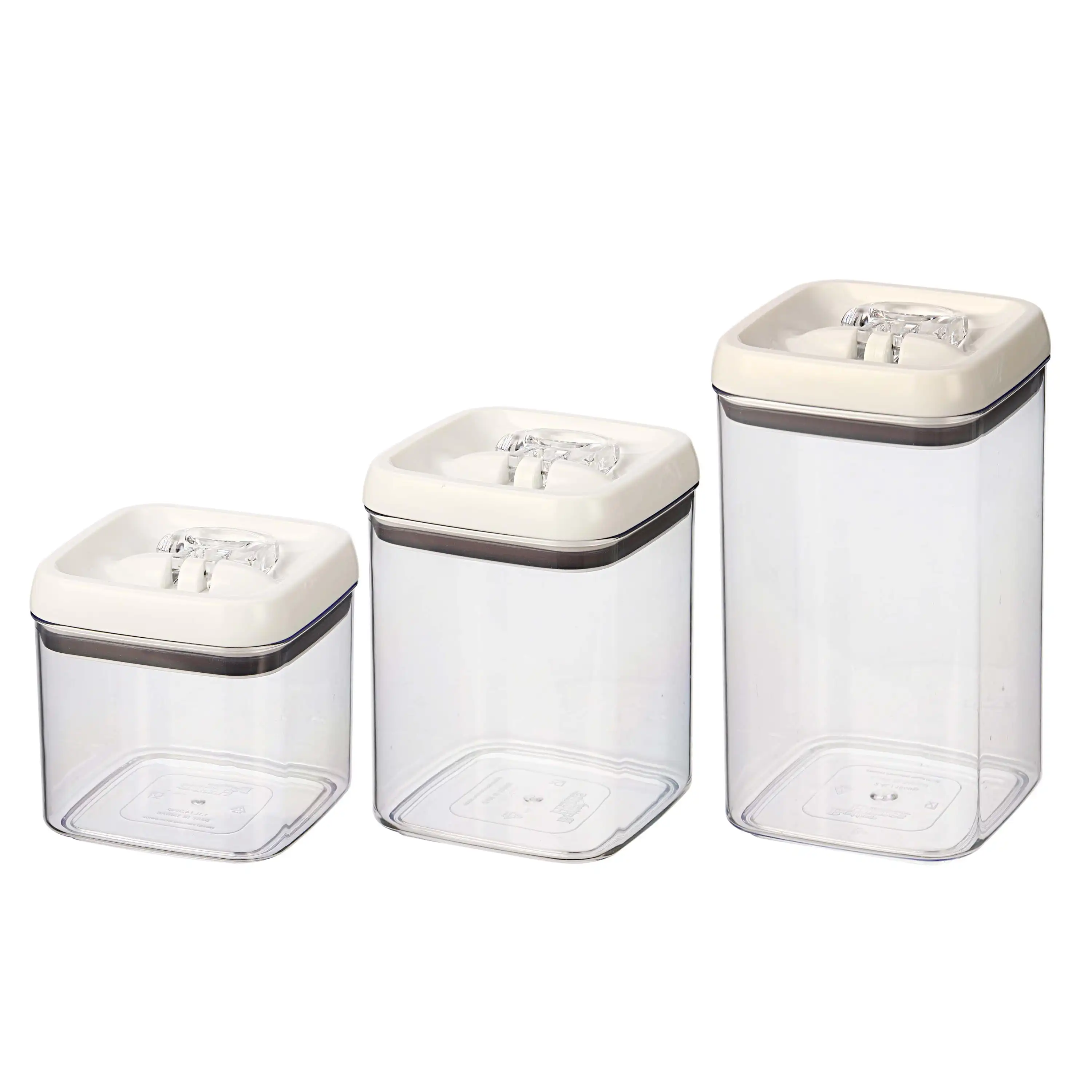 

3 Jars Flip Tite Square Food Storage Container Set 4.5 Cups 7.5 Cups and 10 Cups