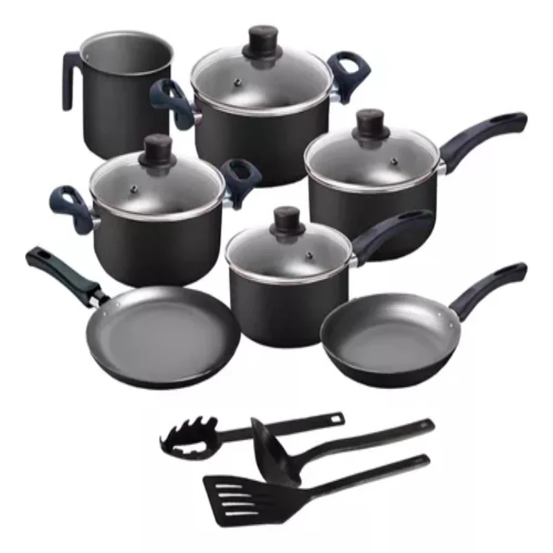 

Elegan Kitchen Cookware with 10 Pieces Black Baking Cookware and Fryers